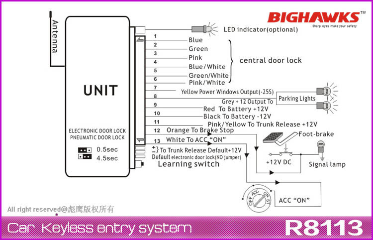Bighawks keyless entry system схема фото 119