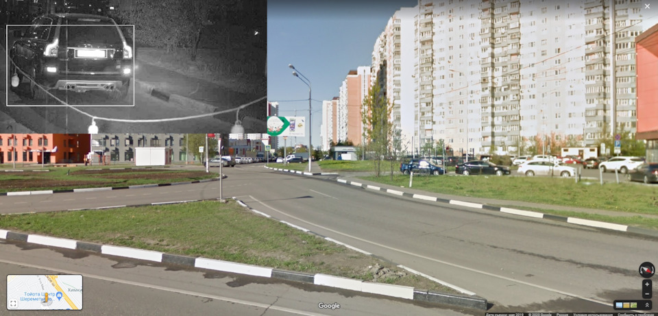 Видите те 2 деревца, где машины запаркованы? Их можно увидеть на осветленном фото штрафа. — Volvo XC90 (1G)