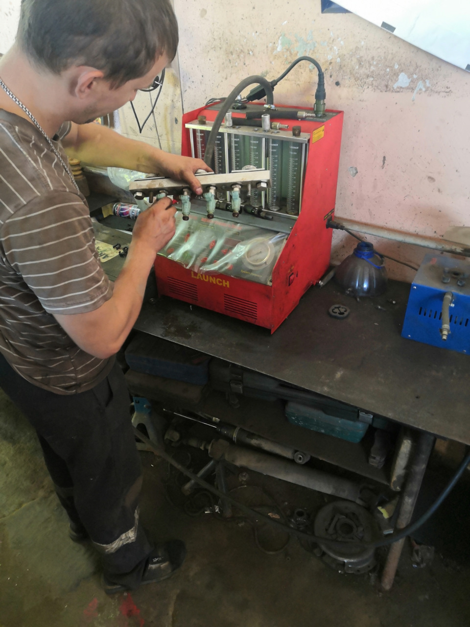 Промывка форсунок на стенде — KIA Rio (3G), 1,6 л, 2017 года | визит на ...