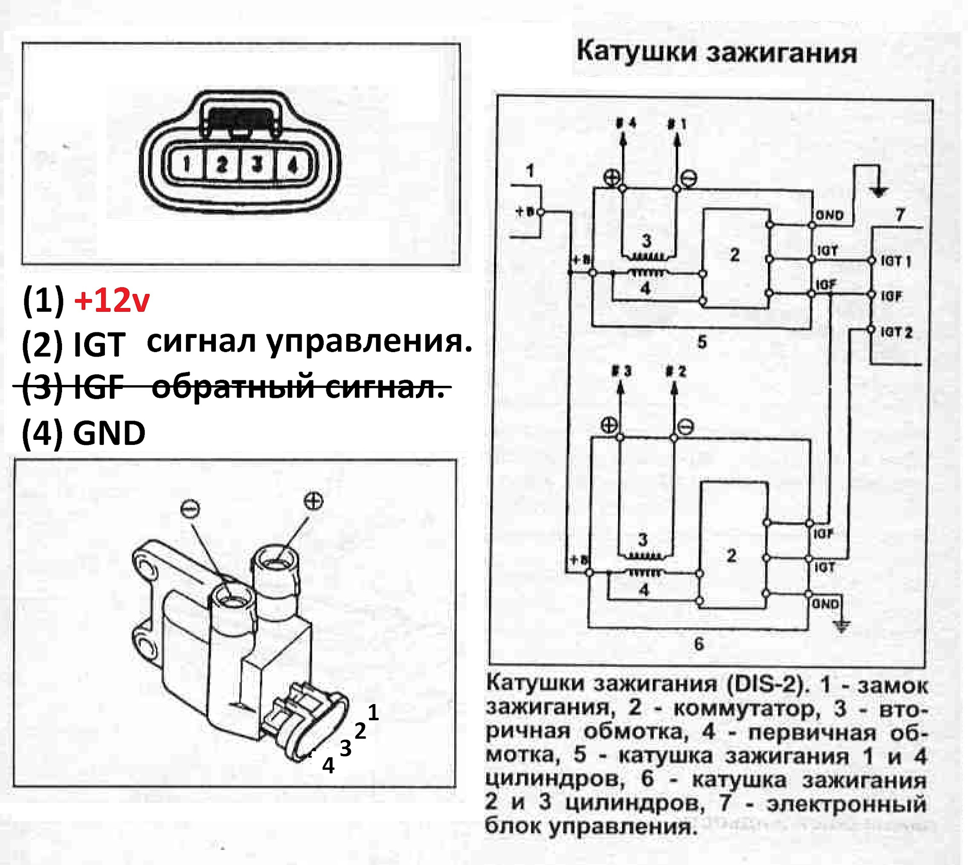 Схема зажигания 3s fe