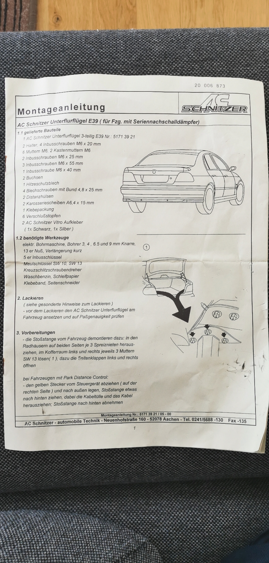 Нижний задний спойлер от AC-Schnitzler — BMW 5 series (E39), 2,5 л, 2003  года | тюнинг | DRIVE2