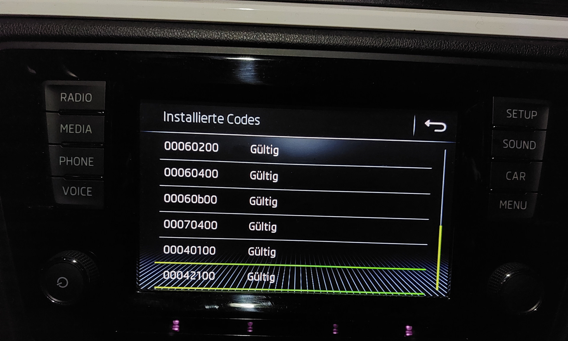 Skoda Rapid car Scanner.