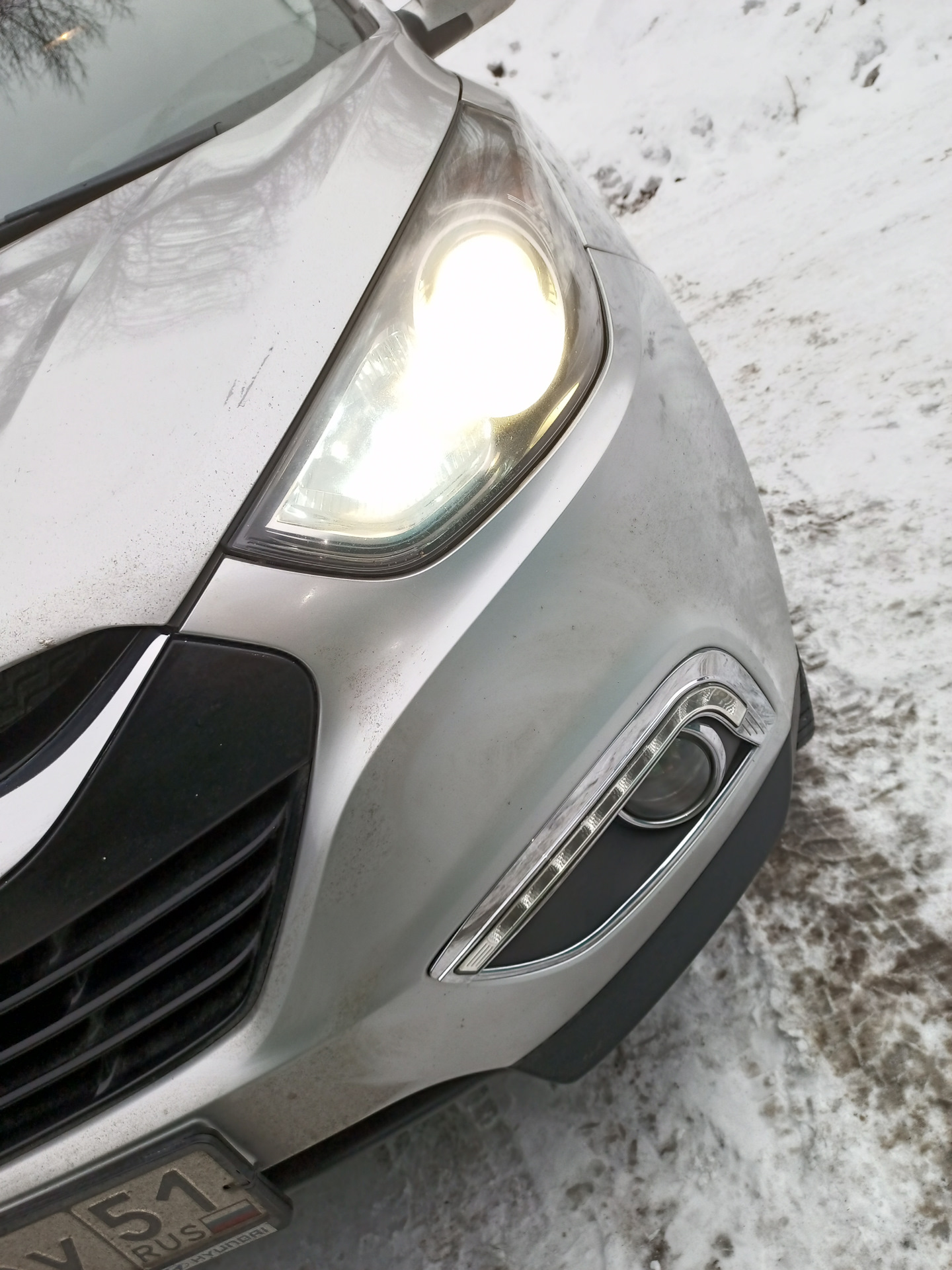 Led в ближний — Hyundai ix35, 2 л, 2013 года | стайлинг | DRIVE2