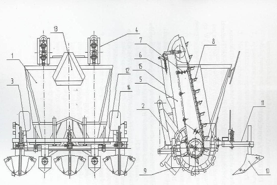 Картофелесажалка для минитрактора двухрядная своими руками чертежи размеры