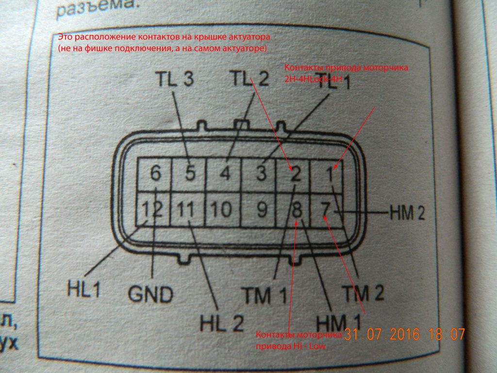 схема актуатора 5 контактов