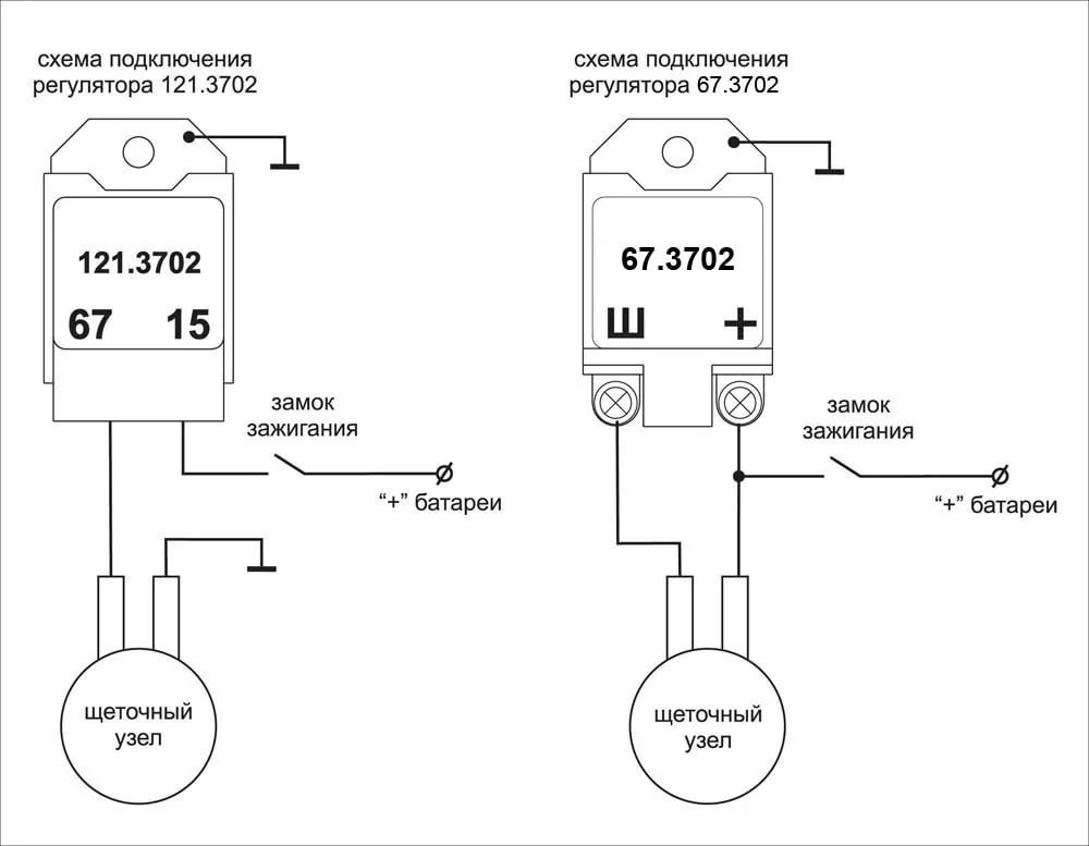 121.3702 регулятор напряжения схема подключения к генератору