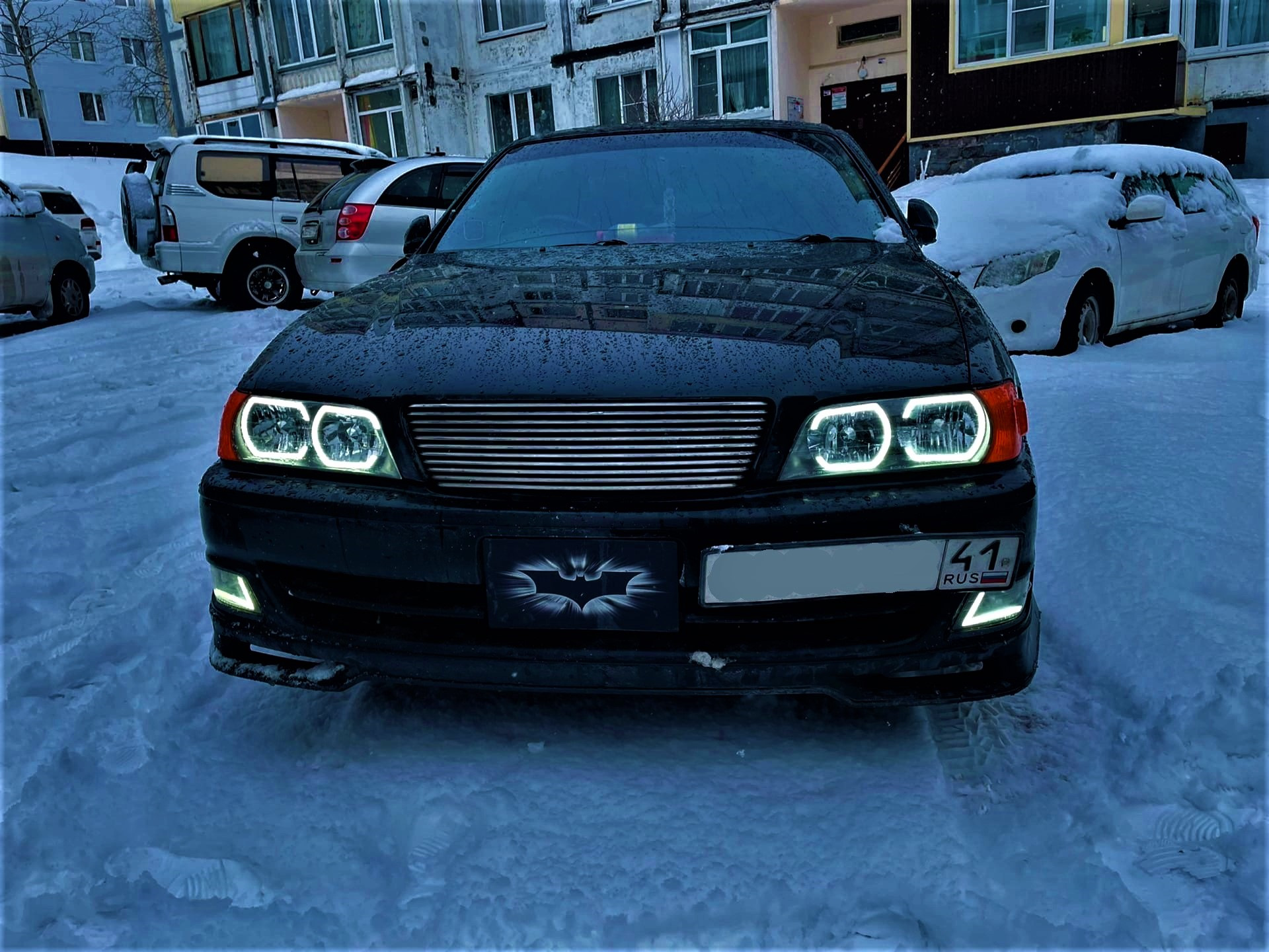 Ангельские глазки TAU tech в фары и в ПТФ Toyota Chaser 100 вариант 5 ...