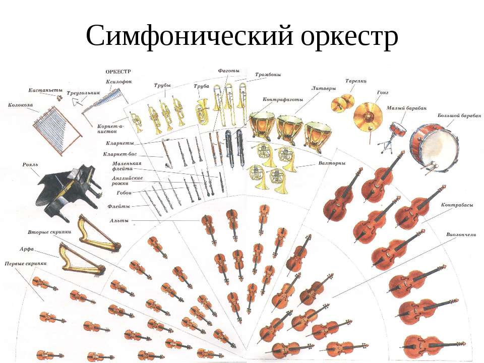 Расположение симфонического оркестра на сцене схема