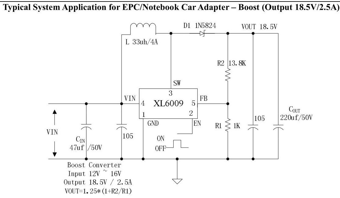 Application circuits. Xl6009 DC-DC модуль доработка. Xl1583e1 схема включения. Xl6001 схема включения. Xl6009e1 понижающий схема включения.