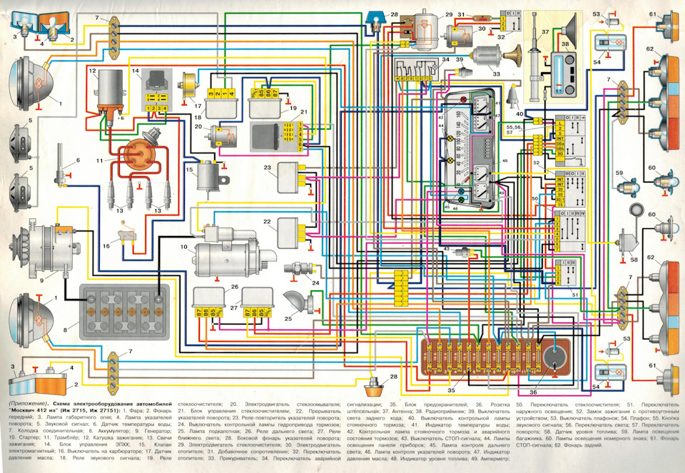 Схема проводки москвич 412 иж