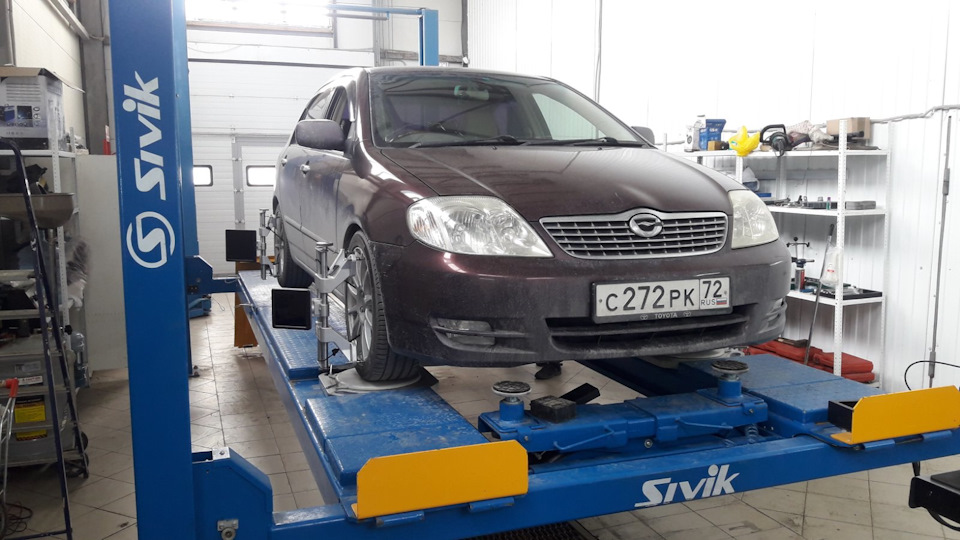 Развал и отрицательное схождение — Toyota Corolla (120), 1,8 л, 2003 ...