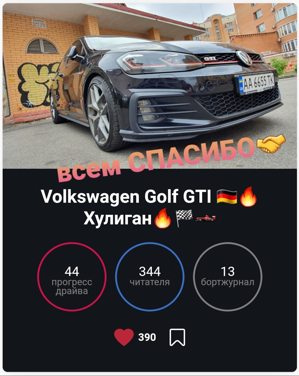 Результат первых выборов Машина Дня у GTI № 7😋 — Volkswagen Golf Mk7 GTI,  2 л, 2017 года | рейтинг и продвижение | DRIVE2