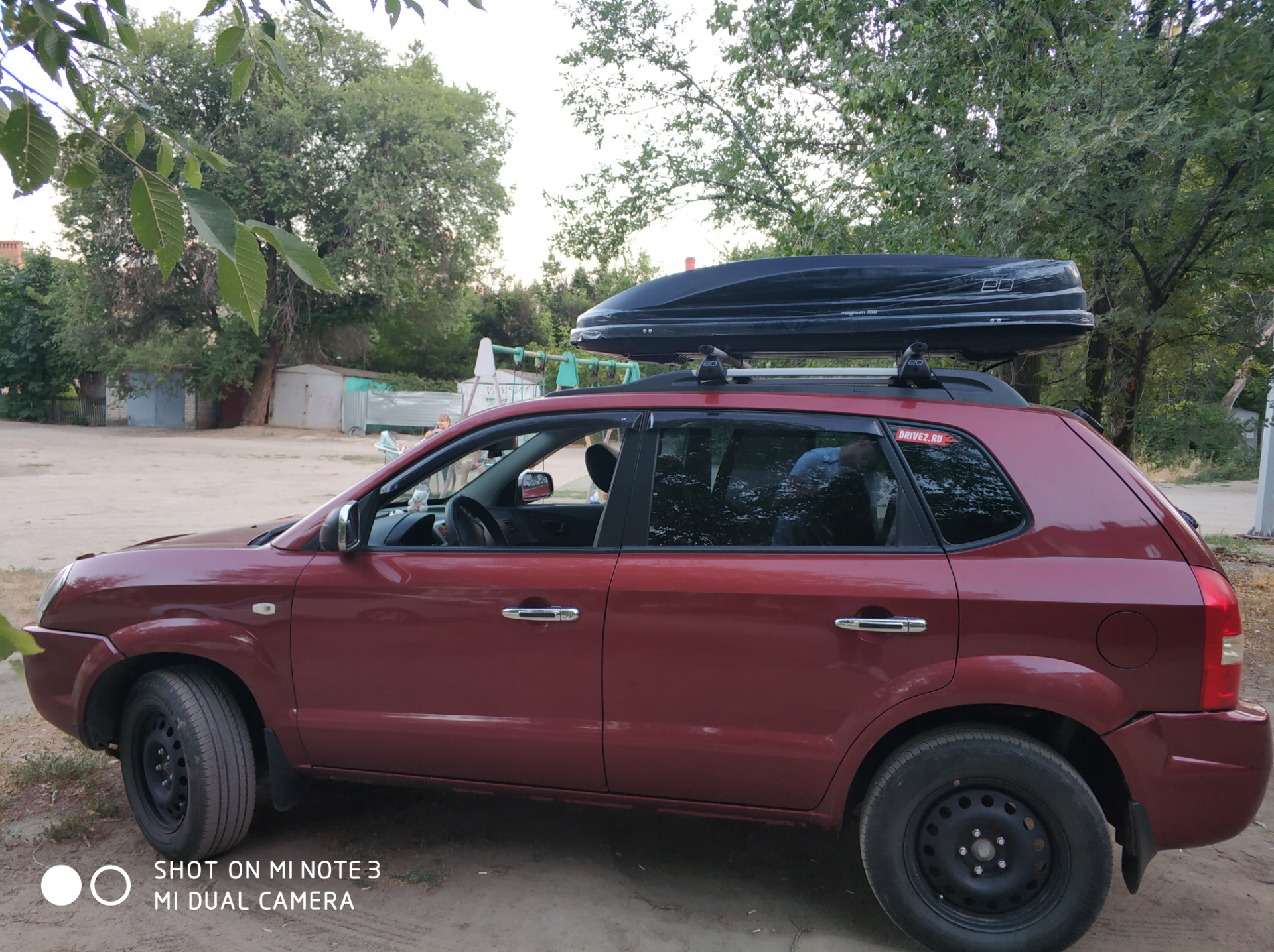 Багажник и автобокс для поездки. — Hyundai Tucson (JM), 2 л, 2007 года ...