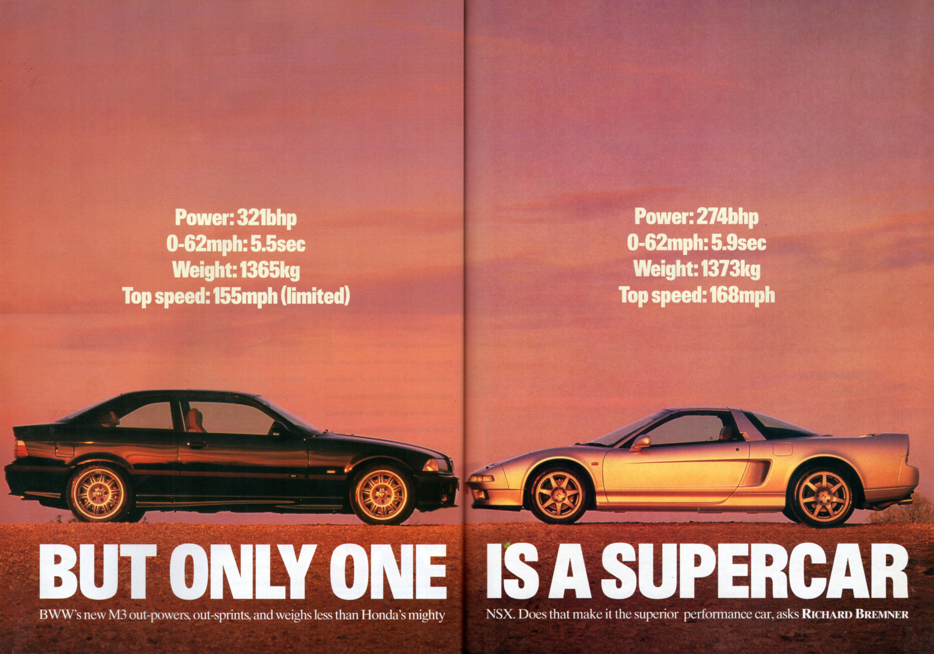 But only one is a Supercar» — BMW M3 Evo (3.2) vs Honda NSX-T (перевод CAR  Magazine, июль 1996) — DRIVE2