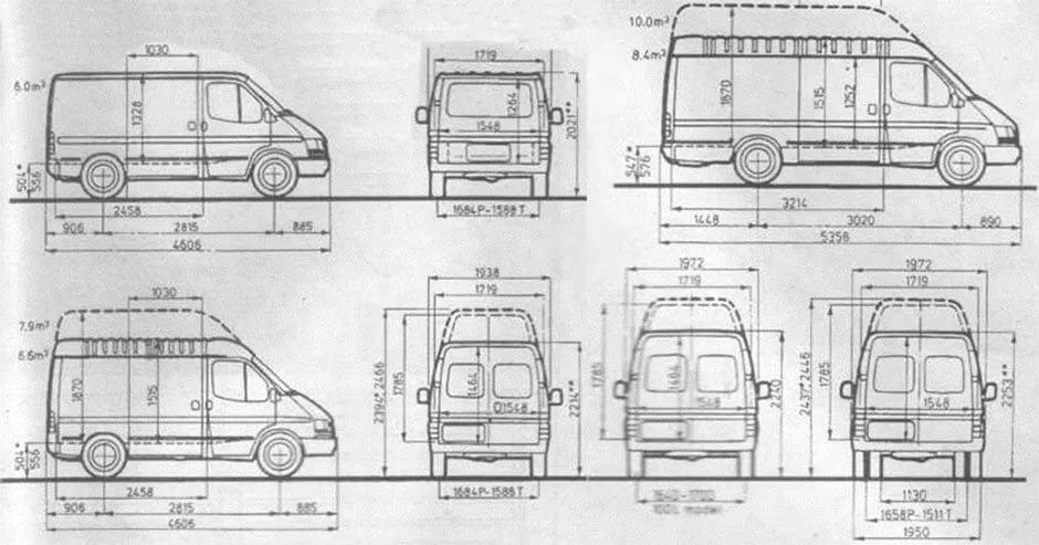 Ford transit чертеж