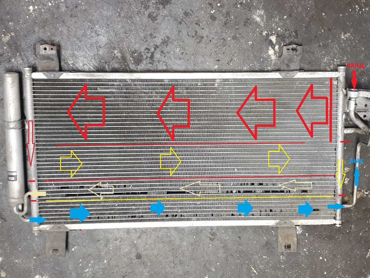 Устройство радиатора кондиционера (конденсора). Изучаю методом разрезания.  — Mazda 6 (1G) GG, 2 л, 2006 года | наблюдение | DRIVE2