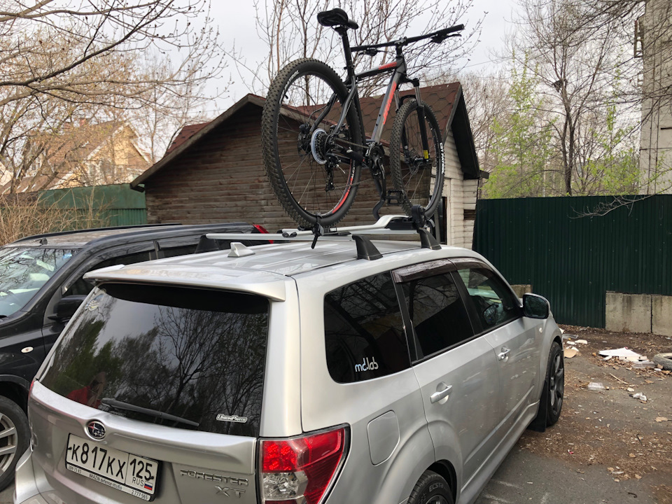 Крепление и велик уже обкатаны! На 140 км/ч чувствуют себя отлично! — Subaru Forester (SH)