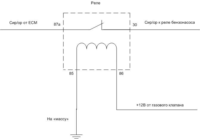 Схема подключения реле бензонасоса