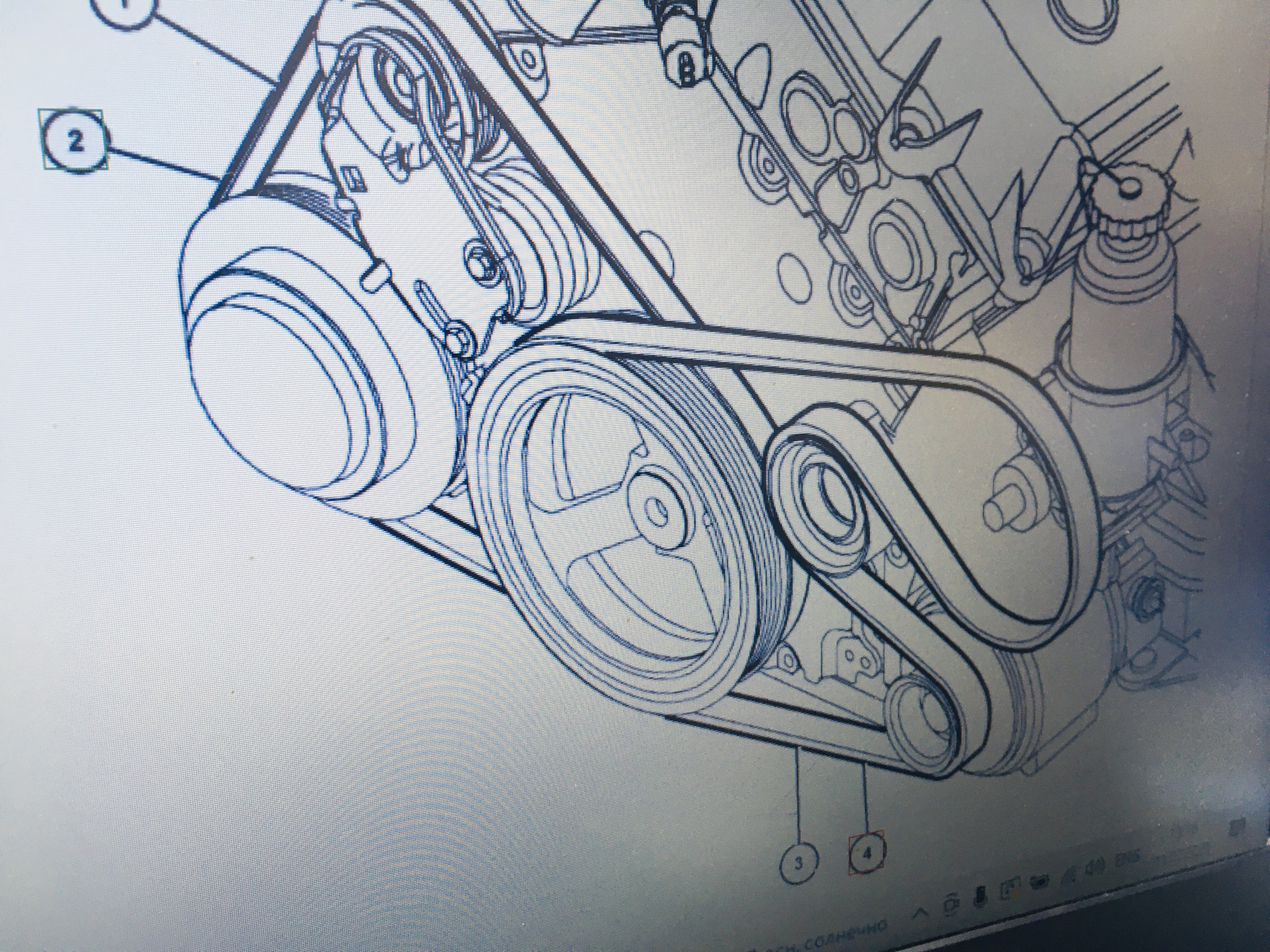 ремень генератора на двигателе
