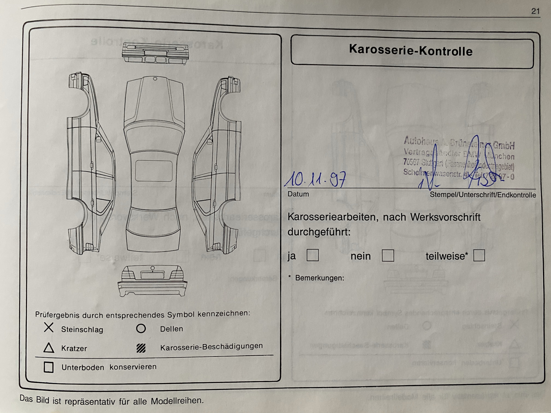 Сервисная книга BMW: тогда и сейчас. — BMW 5 series (E34), 2,5 л, 1994 ...
