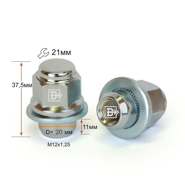 артикул: 733844 Cr диаметр и шаг резьбы: М12х1,25 посадочное место: Прессшайба ключ: 21 уменьшенный диаметр: НЕТ тип гайки: Закрытая диаметр носика, мм: 20 материал изготовления: Сталь класс прочности, degree: 10,9 покрытие: Хром применяемость: NISSAN; INFINITI — Infiniti FX (2G). Запчасти на фото: 733844CR