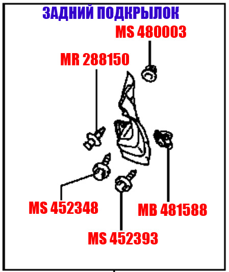 MS452393 Клипса Mitsubishi | Запчасти на DRIVE2