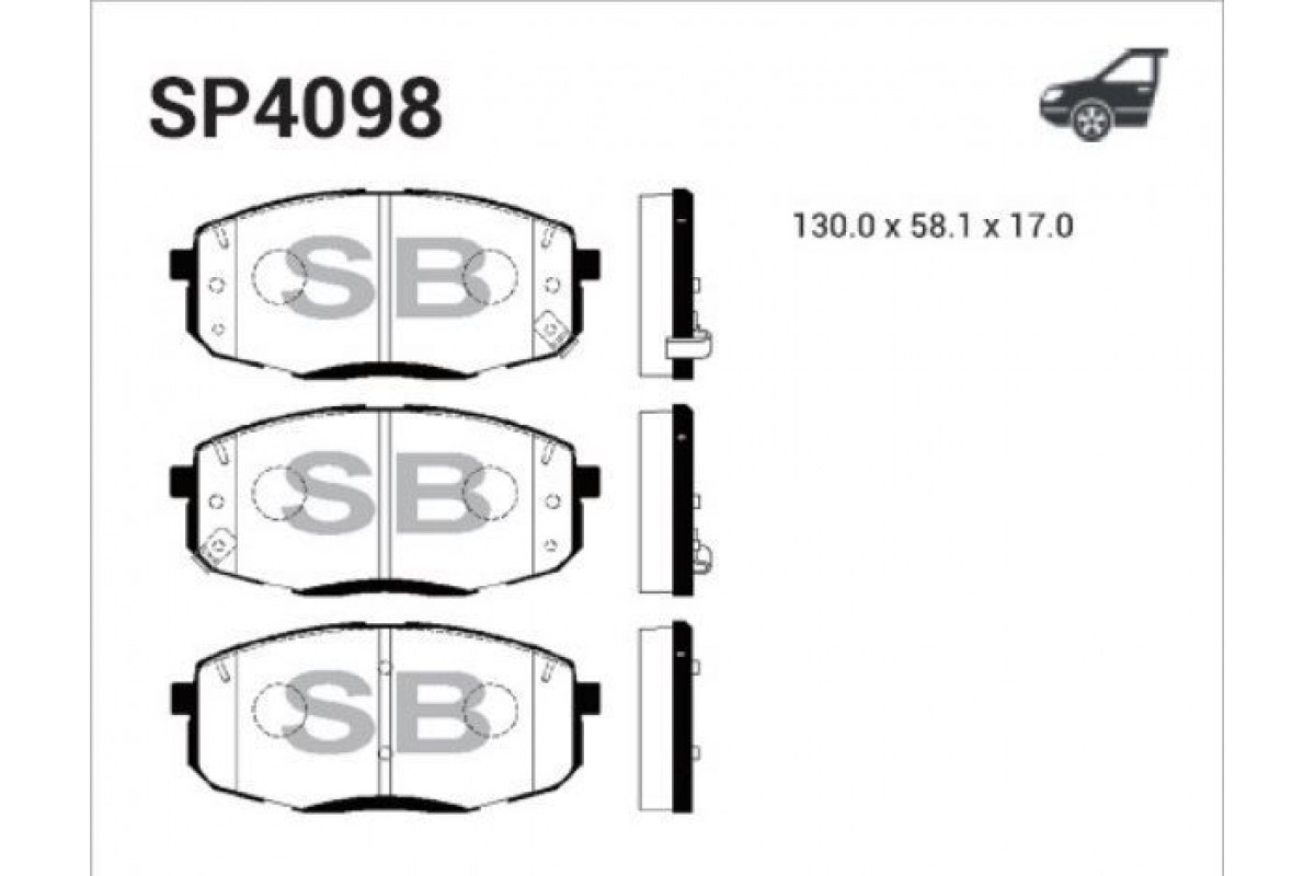 Тормозные колодки sangsin sp4098