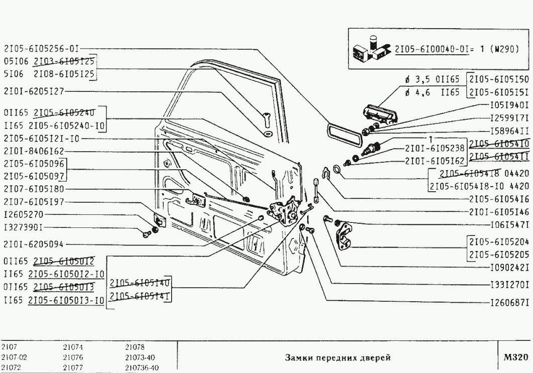 Ваз 2107 двери схема