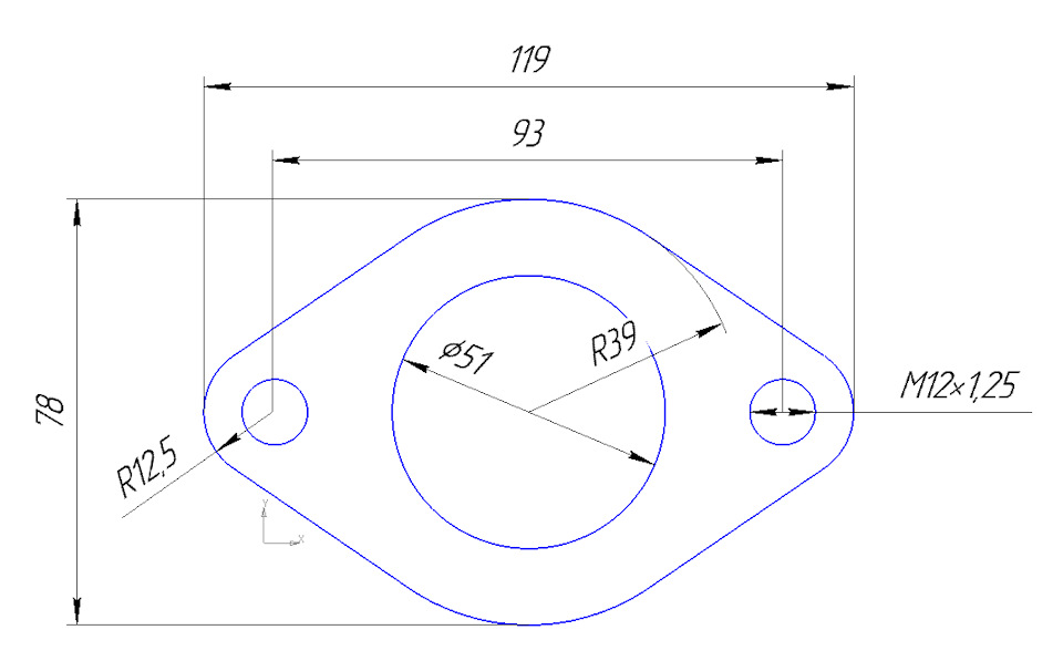 Фланец выпускного коллектора ваз 2112 чертеж