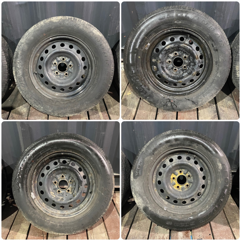 Шины летние Dunlop 215/70 R16, штампованные диски Mitsubishi 6,5Jx16 ...