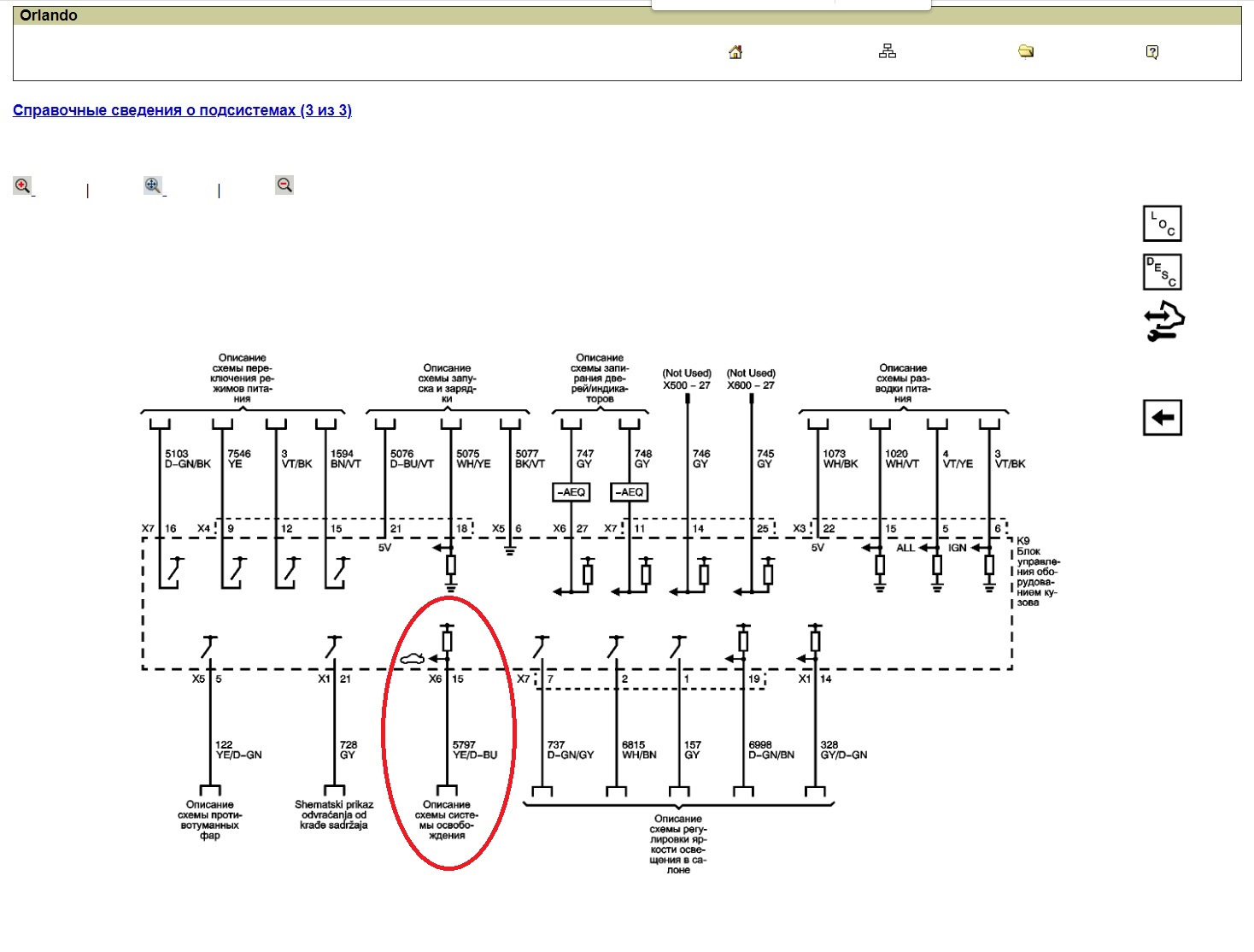 Электрическая схема шевроле орландо
