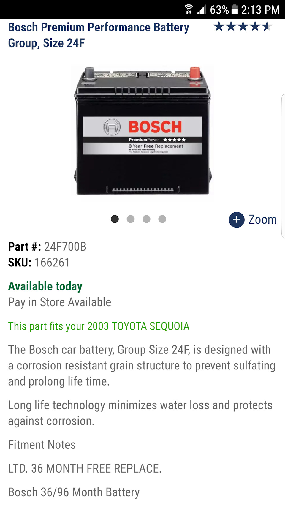 Bosch Premium Performance 24f Toyota Land Cruiser 80 4