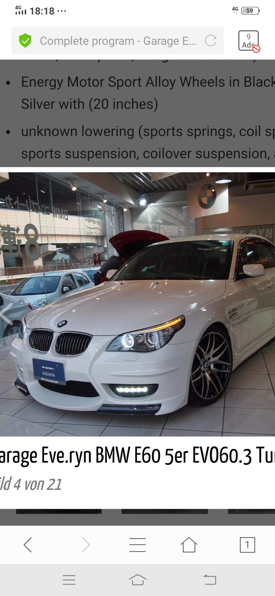 ENERGY エナジー BMW 5シリーズ E60 エアロ フロント フロントバンパー パール (m034054) ENERGY エナジー BMW 5シリーズ E60 エアロ フロント フロントバンパー