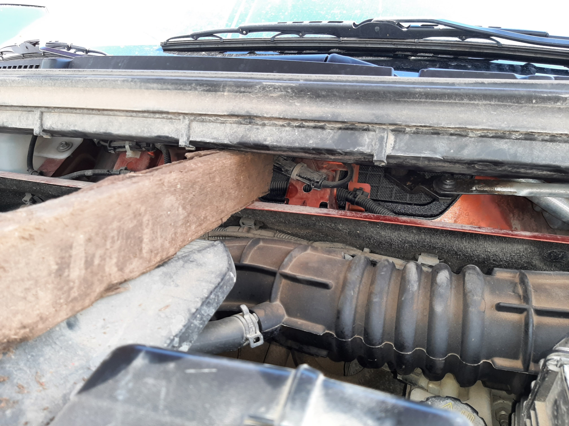 Сеточка в воздуховод под жабо — Lada Vesta SW Cross, 1,8 л, 2019 года ...