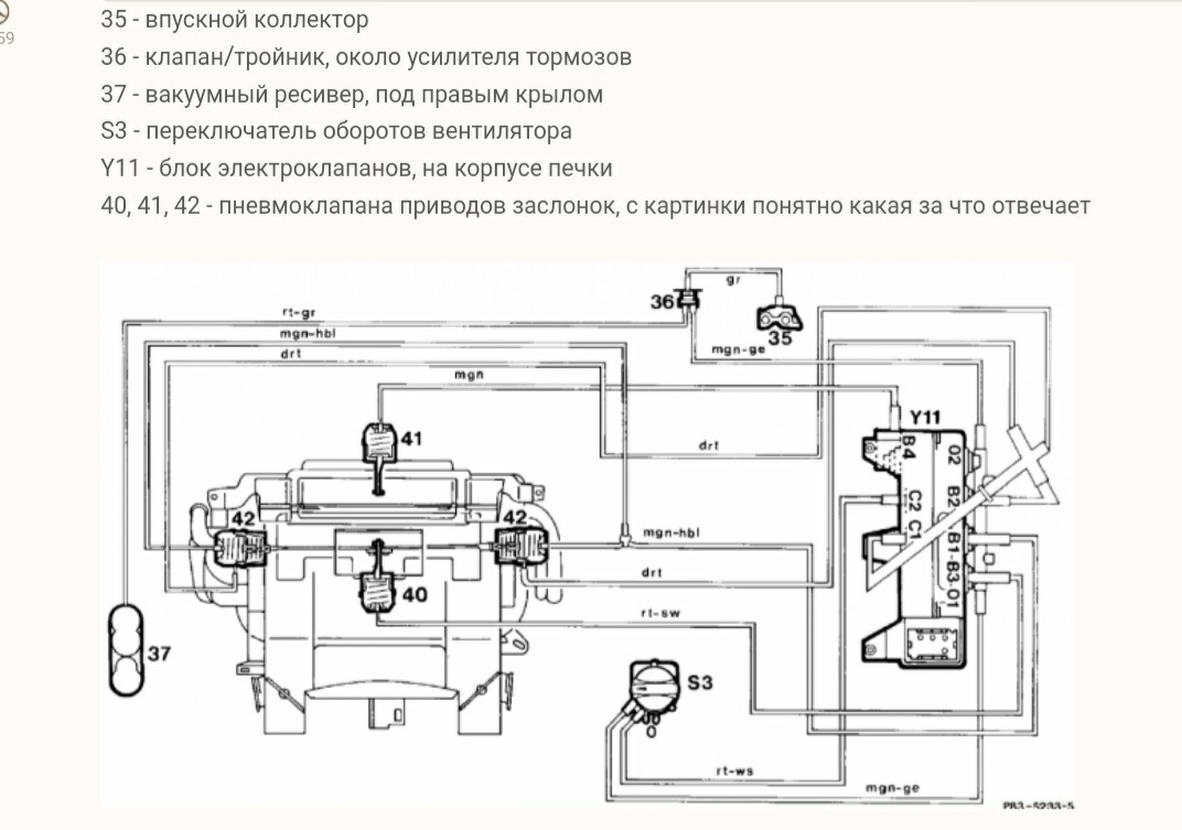 Схема печки w124