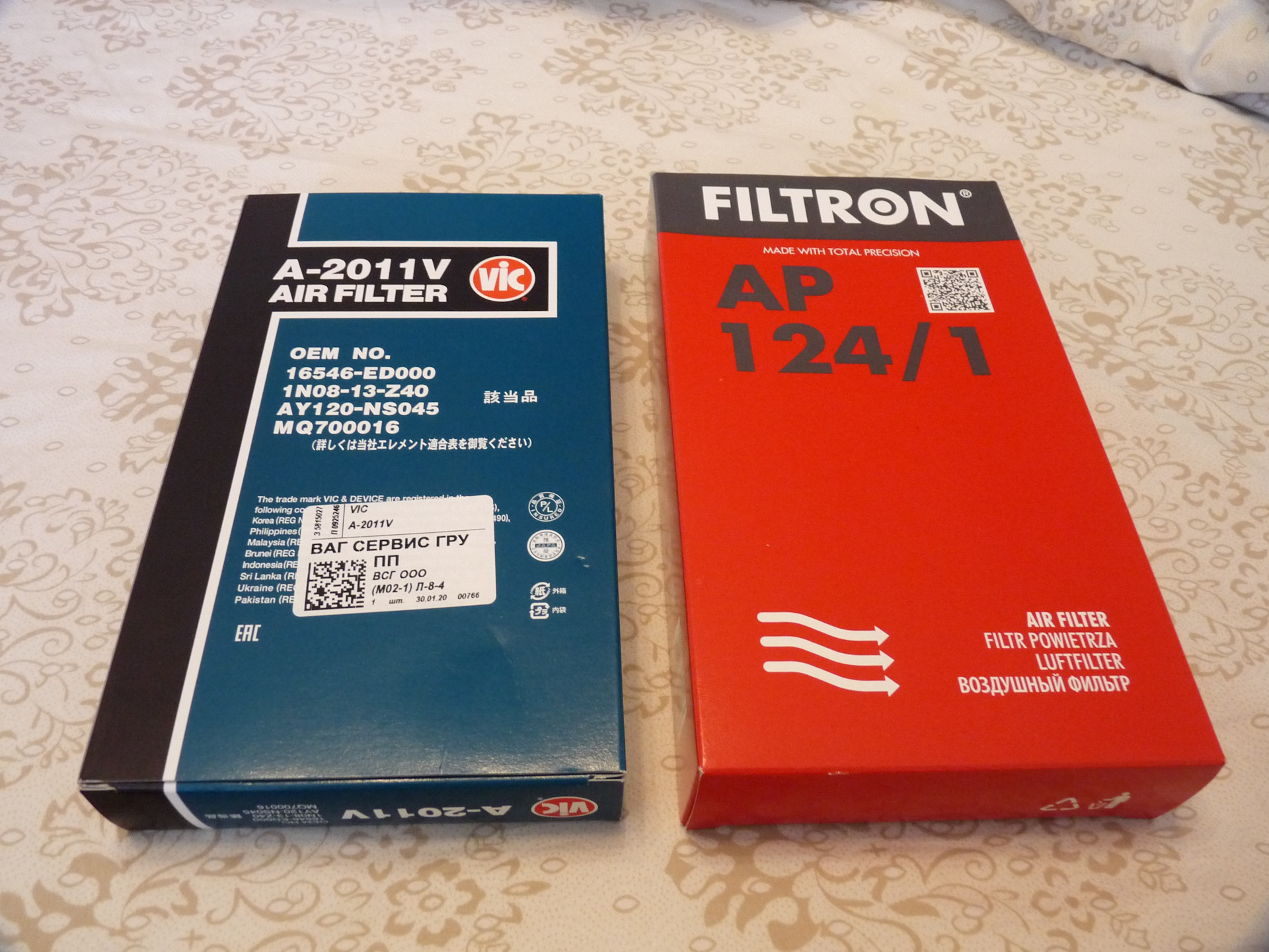 Сравнение воздушных фильтров VIC A-2011V и Filtron AP124/1 — DRIVE2