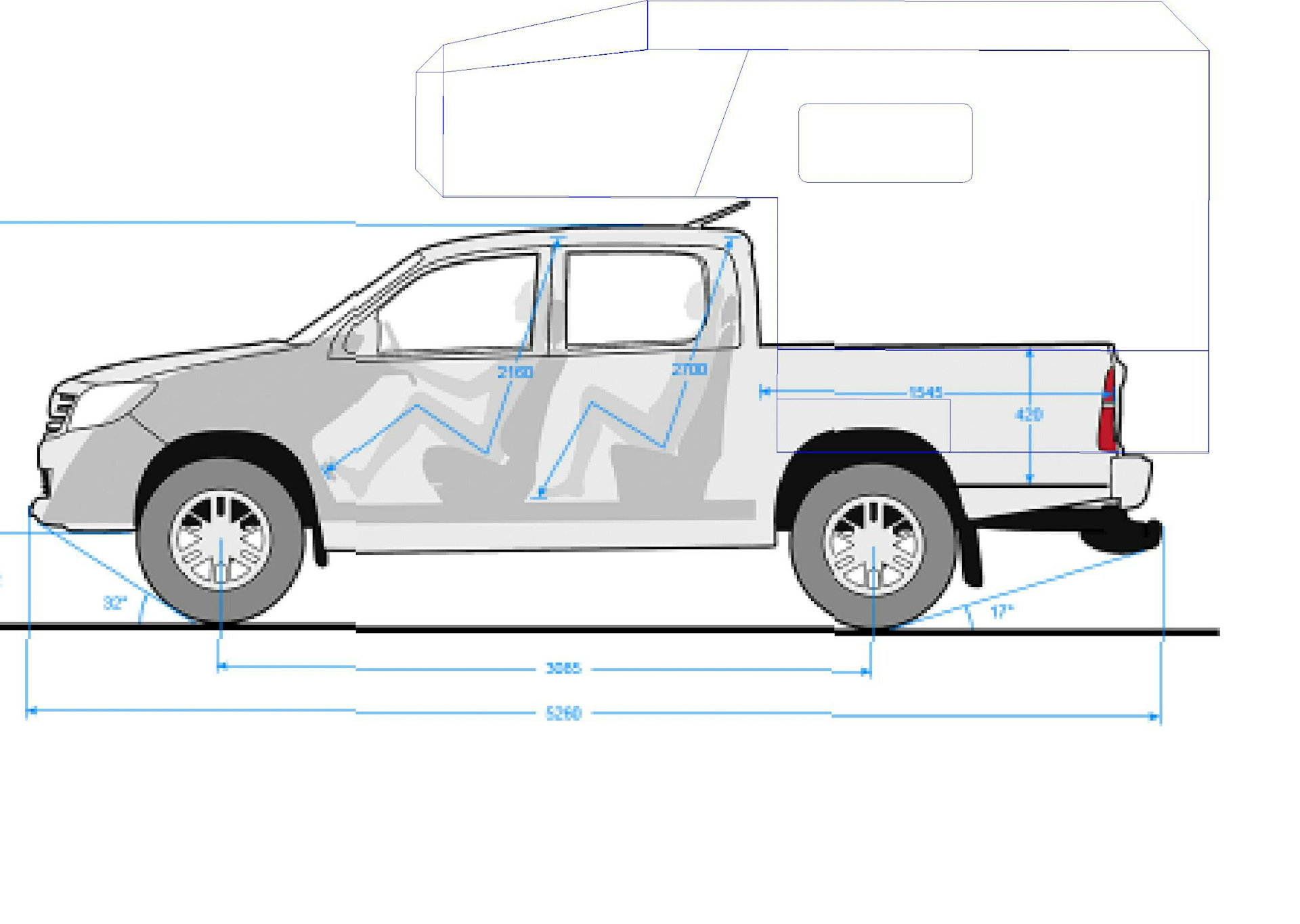 Масса пикапа. Toyota Hilux 2015 чертеж. Тойота Хайлюкс размер багажника пикап. Toyota Hilux Extra Cab размер кузова. Тойота Хайлюкс габариты кузова.