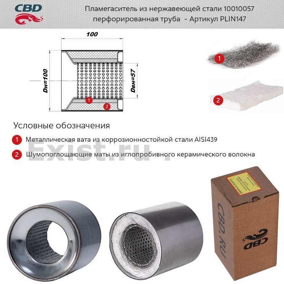 PLIN147 Пламегаситель универсальный конусный 10010057 (CBD) CBD ...