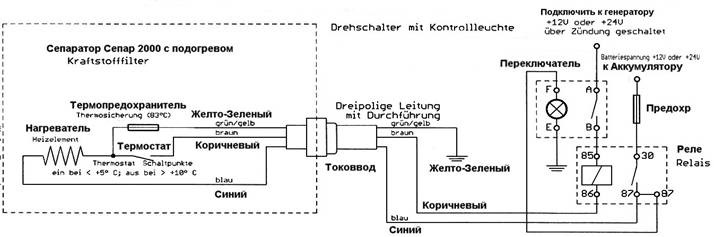 Схема подключения separ 2000