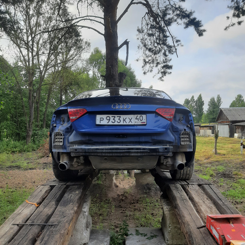 Лип спойлер, покраска диффузора — Audi A5 Sportback (1G), 2 л, 2011 ...