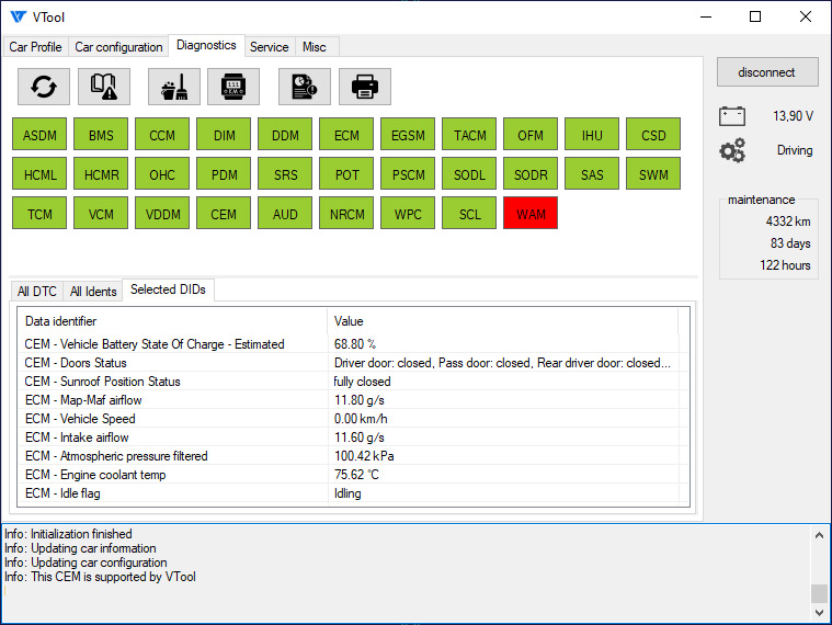 мониторинг параметров — Volvo XC90 (2G). Запчасти на фото: 1180G5