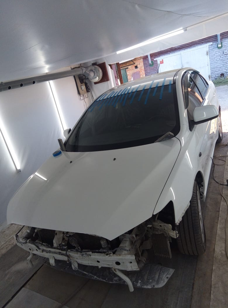 Полный перекрас автомобиля и замена лобового стекла — Mitsubishi Lancer ...