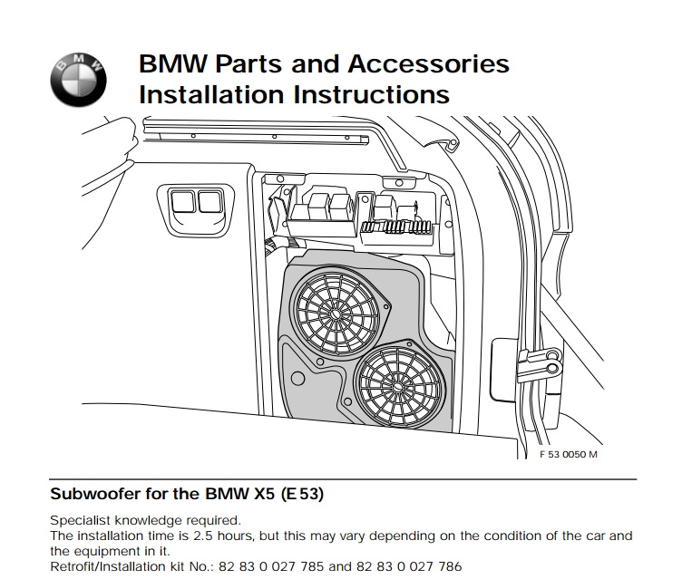 Subwoofer bmw x5 sales e53