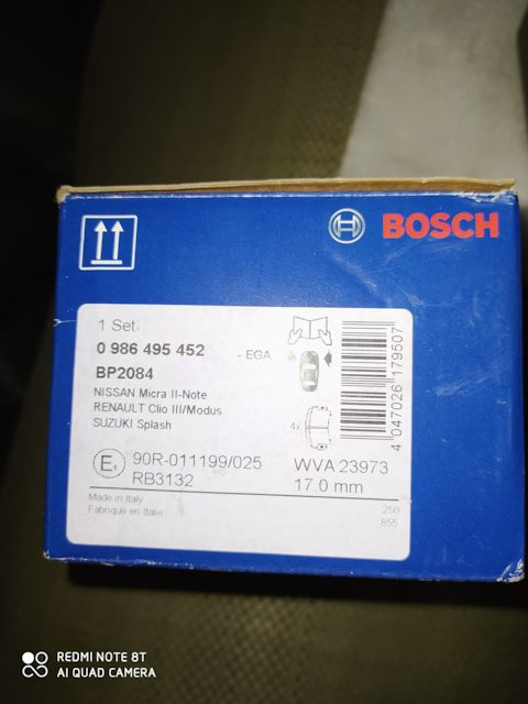 0986495452 ДИСКОВЫЕ КОЛОДКИ ПЕРЕДНИЕ PREMIUM2 BOSCH | Запчасти на DRIVE2