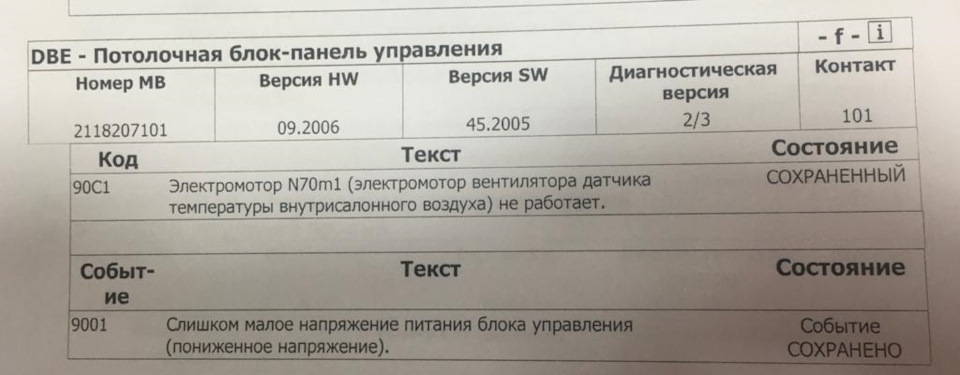 Очень слабо дует печка, комп.диагностика показала ошибку — Mercedes ...