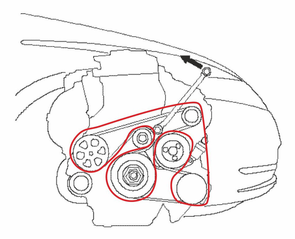 Ремень генератора honda cr v схема