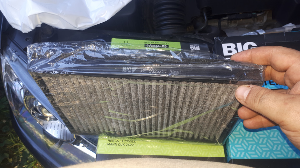 каркас пластиковый, как на оригинальном фильтре — Chevrolet Captiva (1G). Запчасти на фото: E2955LC, CUK2622