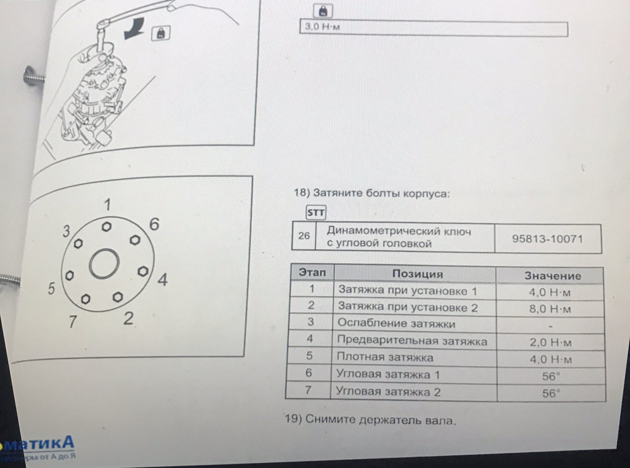 момент затяжки болтов k7m