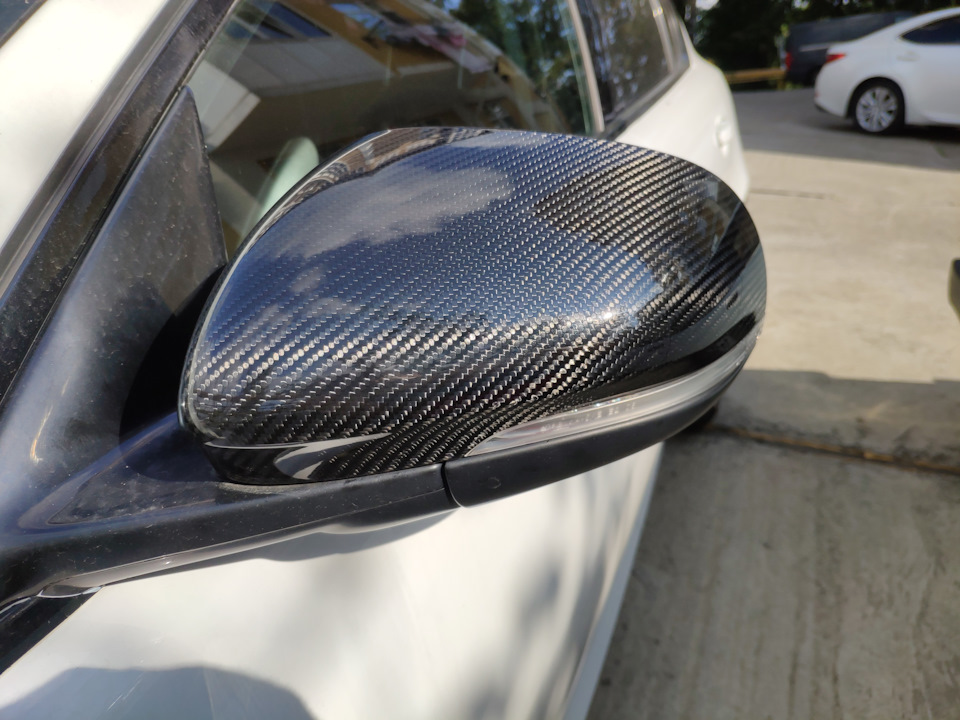 Карбоновые накладки на зеркала — Jaguar XF (1G), 2 л, 2014 года ...