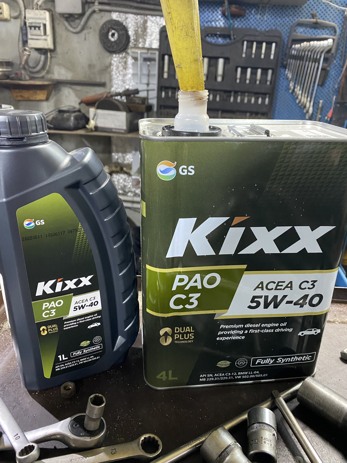 Масло Kixx c3 PAO 5w40 505.01 — Audi A4 Avant (B7), 1,9 л, 2006 года ...